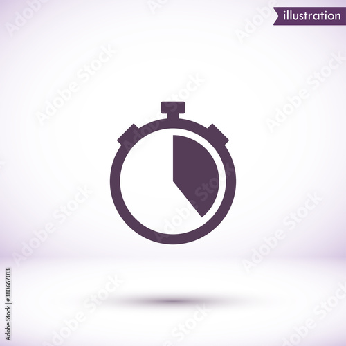 Stopwatch vector icon , lorem ipsum Flat design