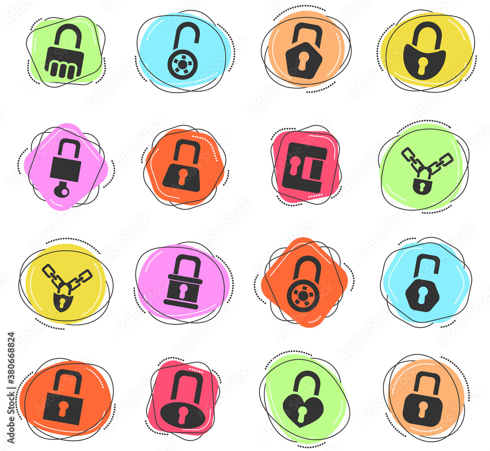 lock icons set