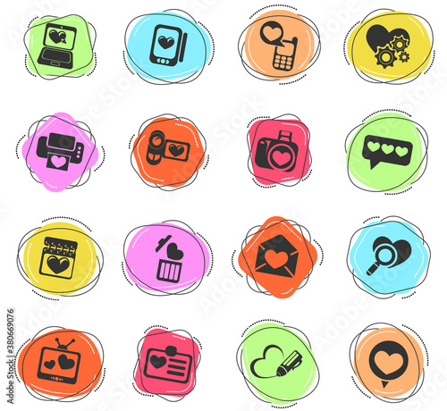 Love messages icon set