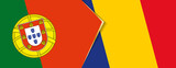 Portugal and Romania flags, two vector flags.