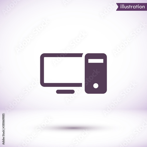 Computer vector icon , lorem ipsum Flat design