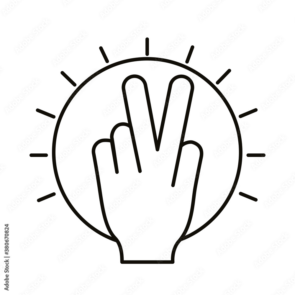 hands with peace and love symbol line style icon hands with peace and love symbol line style icon