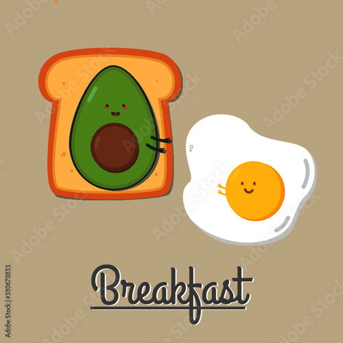 Breakfast:avocado toast and egg
