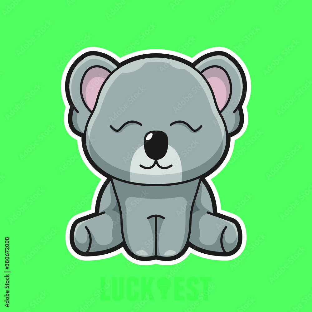 Naklejka premium koala icon vector illustration logo template for many purpose.
