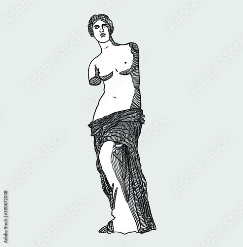 Vector illustration hand drawn. Venus (APHRODITE)