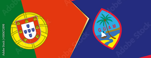 Portugal and Guam flags, two vector flags.