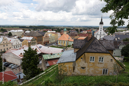 View on the little Town Javornik, Rychlebske Mountains, Northern Moravia, Czech Republic