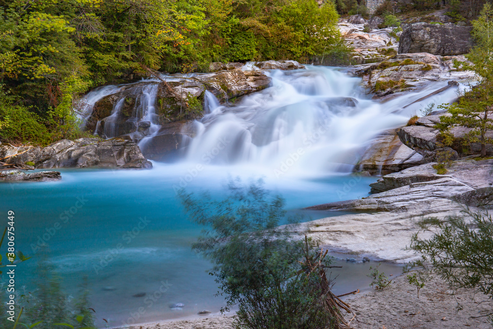 Fototapeta premium Orridi di Uriezzo. Long exposure of river rapids called 
