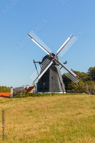 Historic Vennebjerg windmill near Lønstrup, North Jutland, Denmark