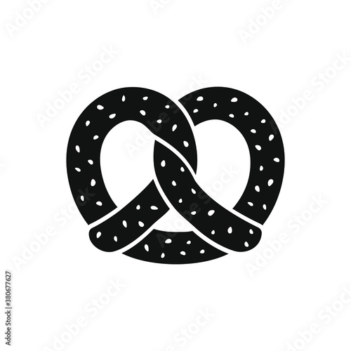 Pretzel with sesame seed simple vector icon design
