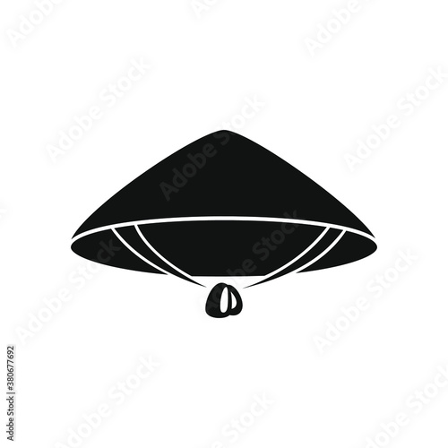 Vietnamese conical hat simple flat icon vector design