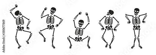 Funny skeleton symbol. Halloween concept vector illustration