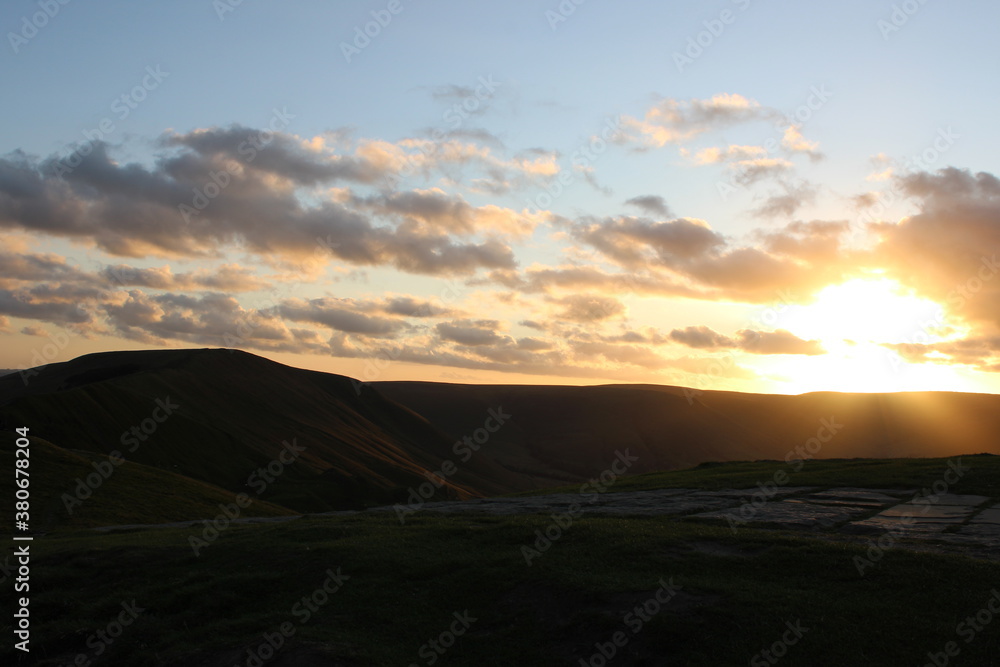 Sunsetting near Mam Tor in the Peak District National Park Sunsetting near Mam Tor in the Peak District National Park