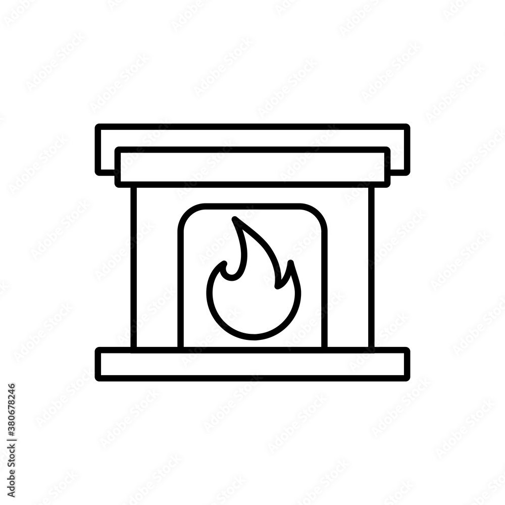 Fireplace icon design with white background. Flat design style. Fireplace icon design with white background. Flat design style.
