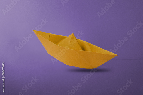 yellow paper boat