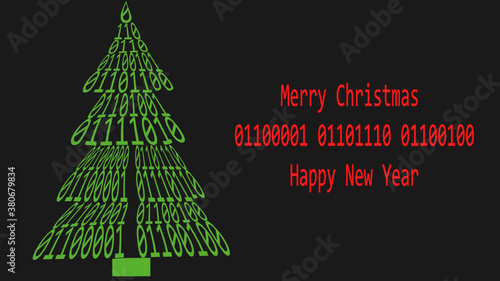 binary code merry christmas geek