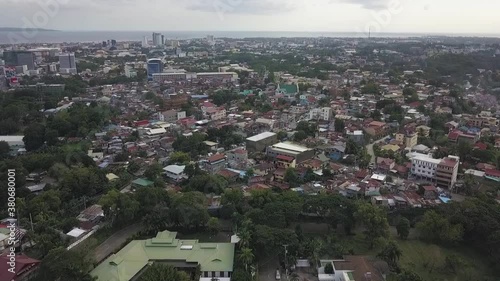 City of Davao Philippines. Down town area, drone footage. photo