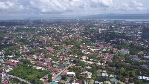 City of Davao Philippines. Drone footage Slow mo. photo