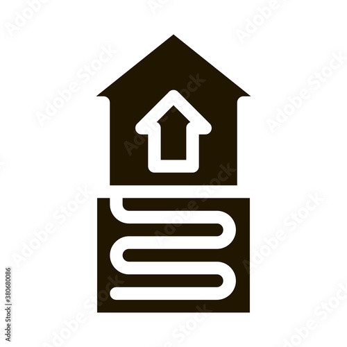 House Room Floor Heating Equipment glyph icon . Cool And Humidity, Airing, Ionisation And Heating Pictogram. Conditioning Related Monochrome Illustration