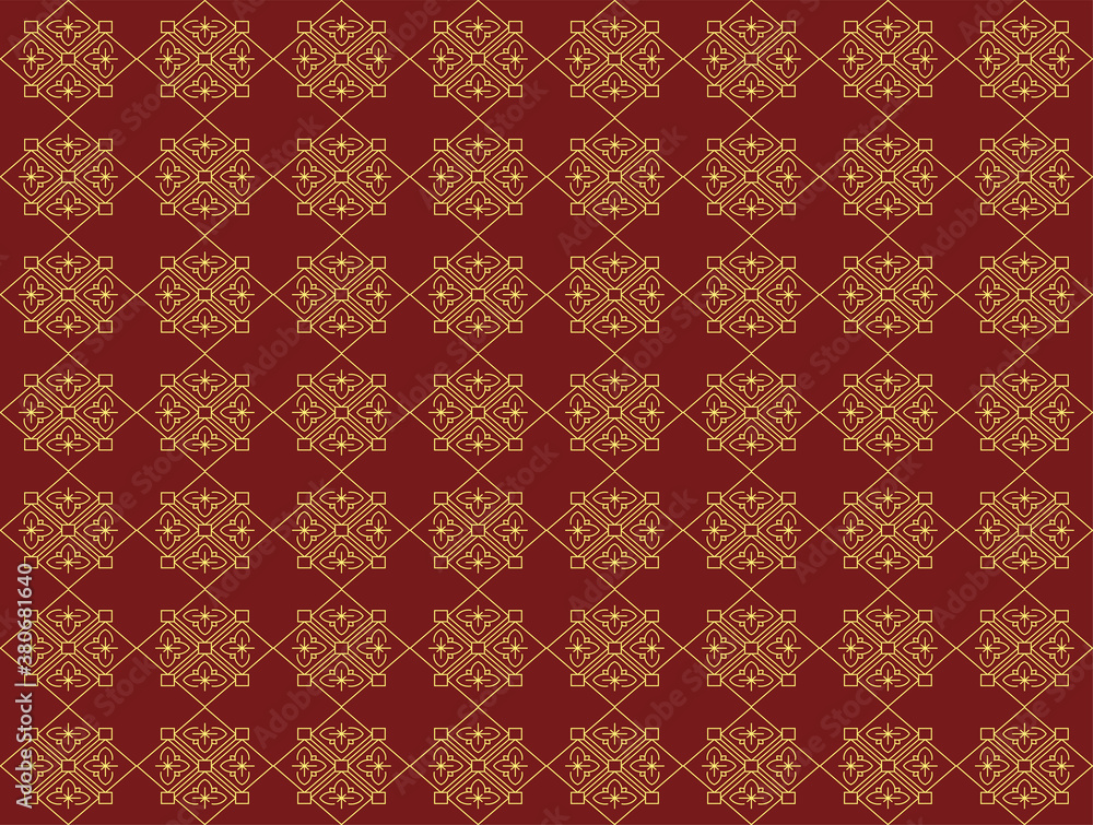 Fondo con patrones dorados elegantes sobre fondo rojo para navidad. Fondo con patrones dorados elegantes sobre fondo rojo para navidad.