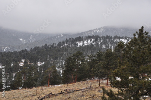 snow covered mountains