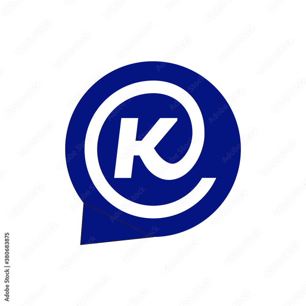 vector logo K alphabet bubble chat icon illustration vector logo K alphabet bubble chat icon illustration