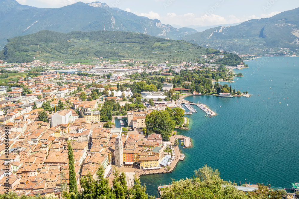 Panoramic view from the fortress of Riva del Garda, Trentino Alto Adige - Italy