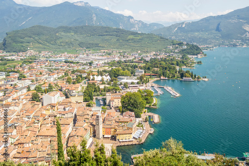 Panoramic view from the fortress of Riva del Garda, Trentino Alto Adige - Italy