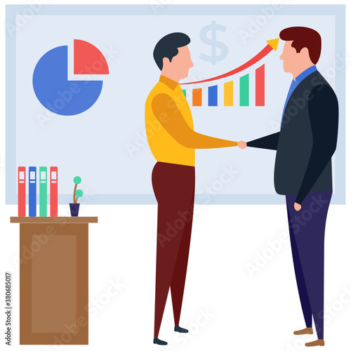 
Flat business deal illustration vector 
