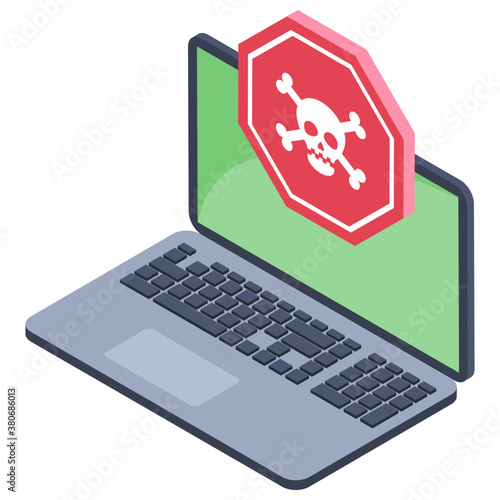 

Isometric icon of computer virus 
