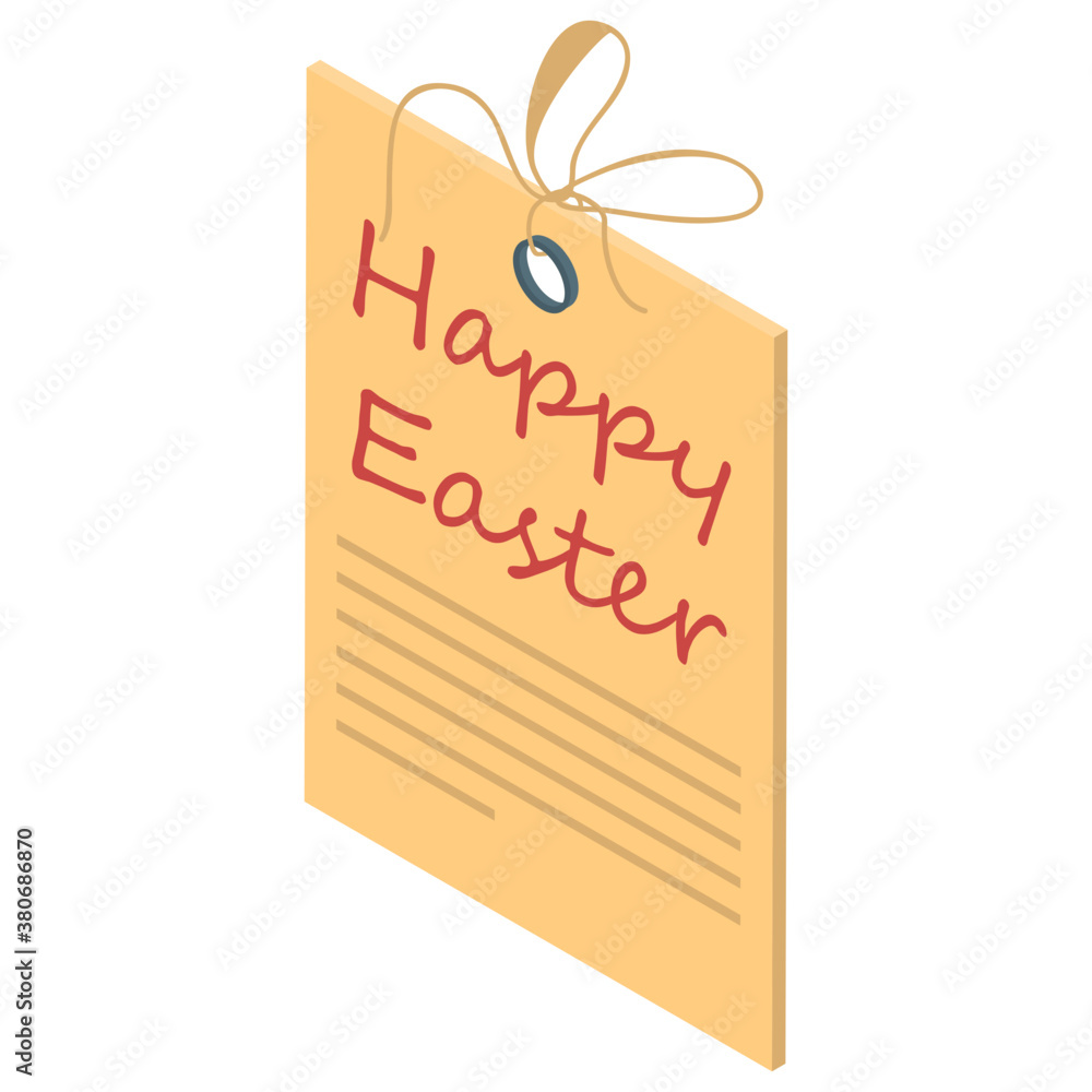 
Isometric vector design of easter card 
