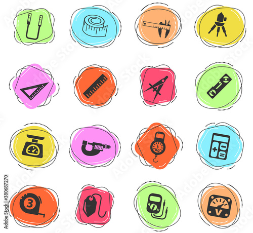 measuring tools icon set
