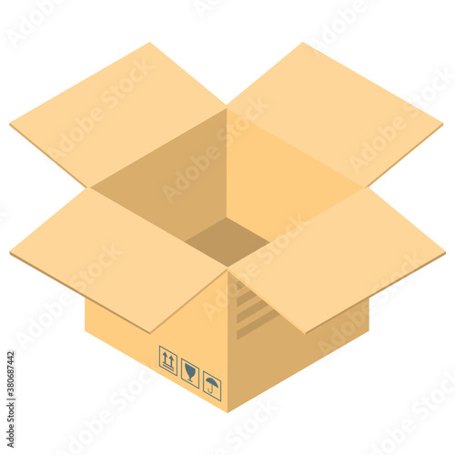  Isometric design of package icon. 
