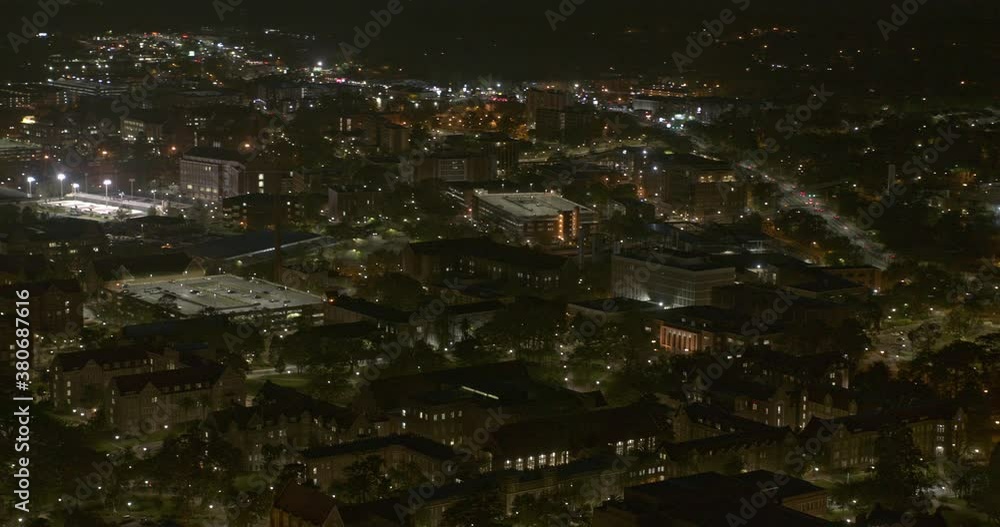 Tallahassee Florida Aerial v17 pan left shot of city and university at night - DJI Inspire 2, X7, 6k - March 2020 Tallahassee Florida Aerial v17 pan left shot of city and university at night - DJI Inspire 2, X7, 6k - March 2020