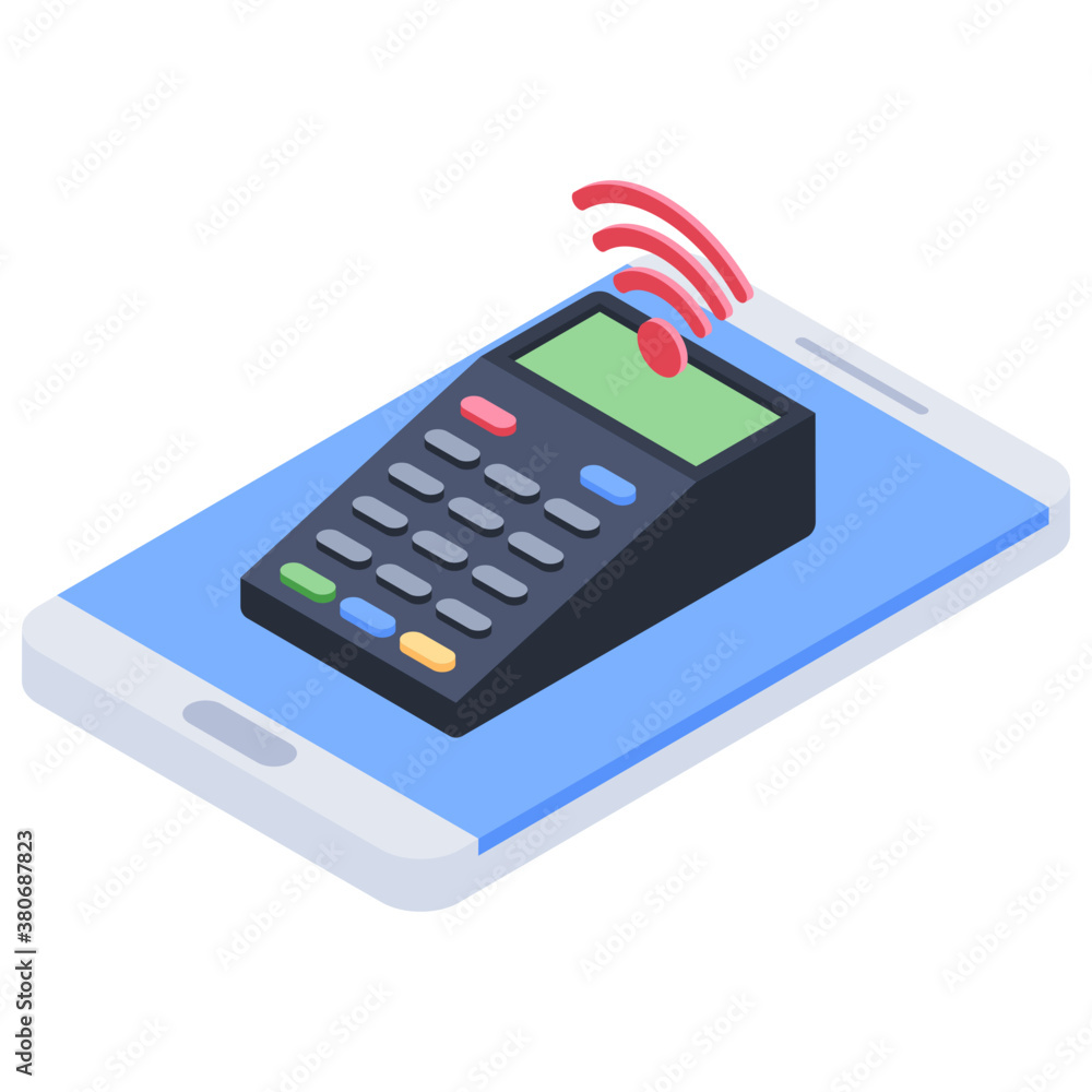 Isometric design of pos icon.
Isometric design of pos icon.