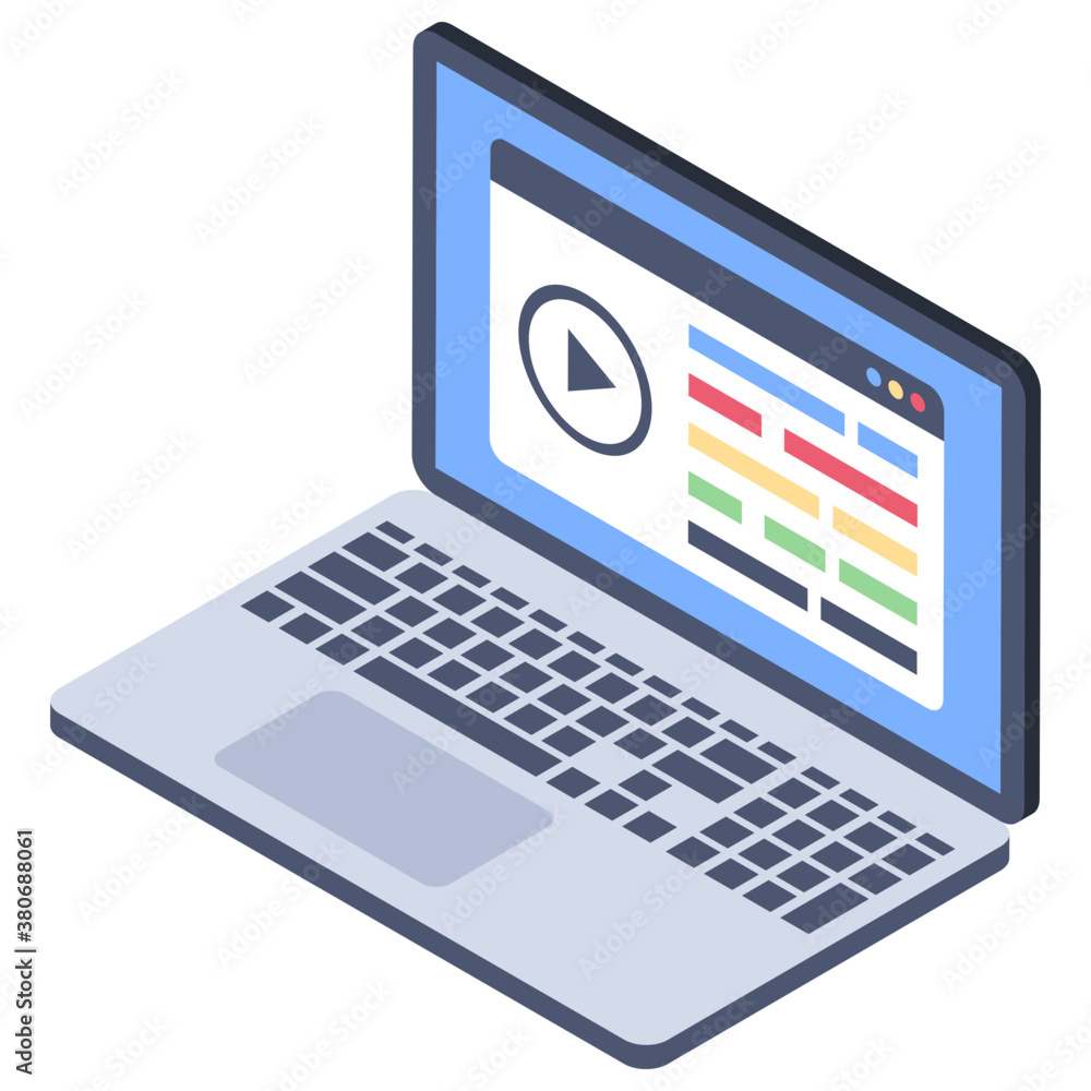 Web video icon, isometric design vector
Web video icon, isometric design vector
