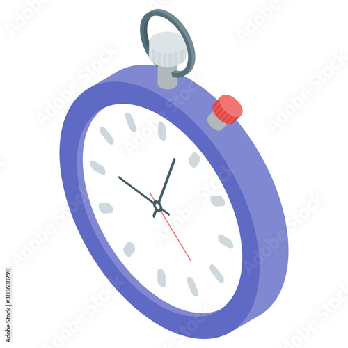 
Time piece vector, stopwatch icon 

