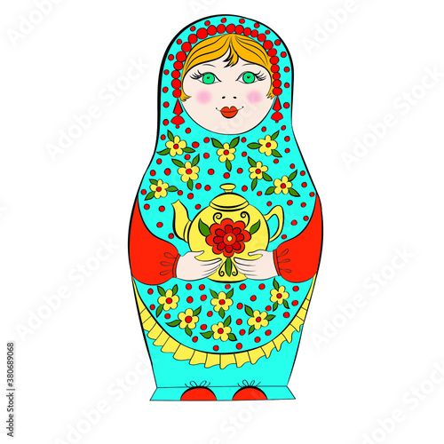 russian doll isolated on white