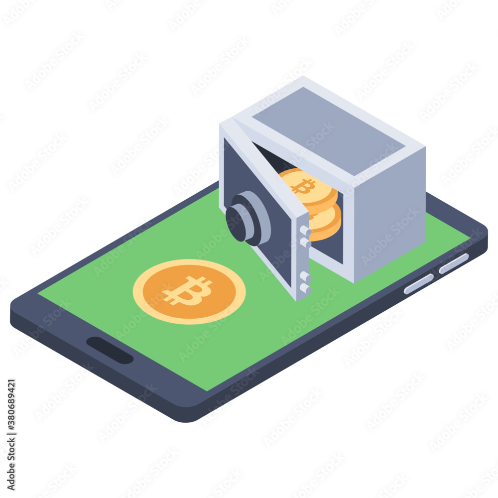Mobile wallet, isometric icon design
Mobile wallet, isometric icon design