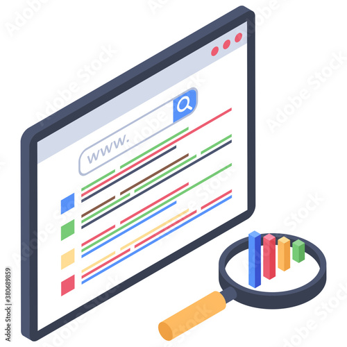 
Isometric icon in data monitoring,  
