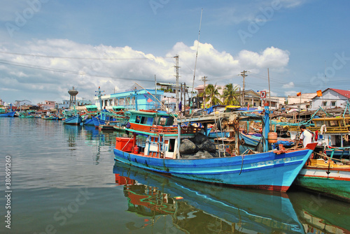 Fishing boats in the port on Phu Quoc island in Vietnam