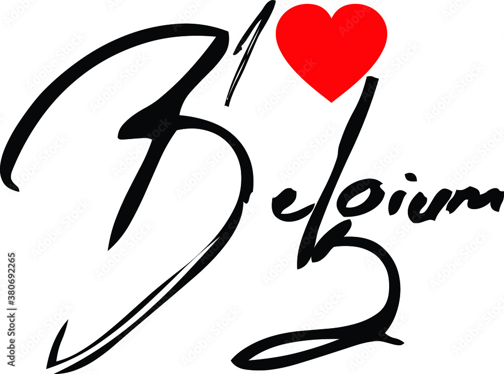 I Love Belgium Country Name Handwritten Calligraphy Black Color Text
on White Background I Love Belgium Country Name Handwritten Calligraphy Black Color Text
on White Background