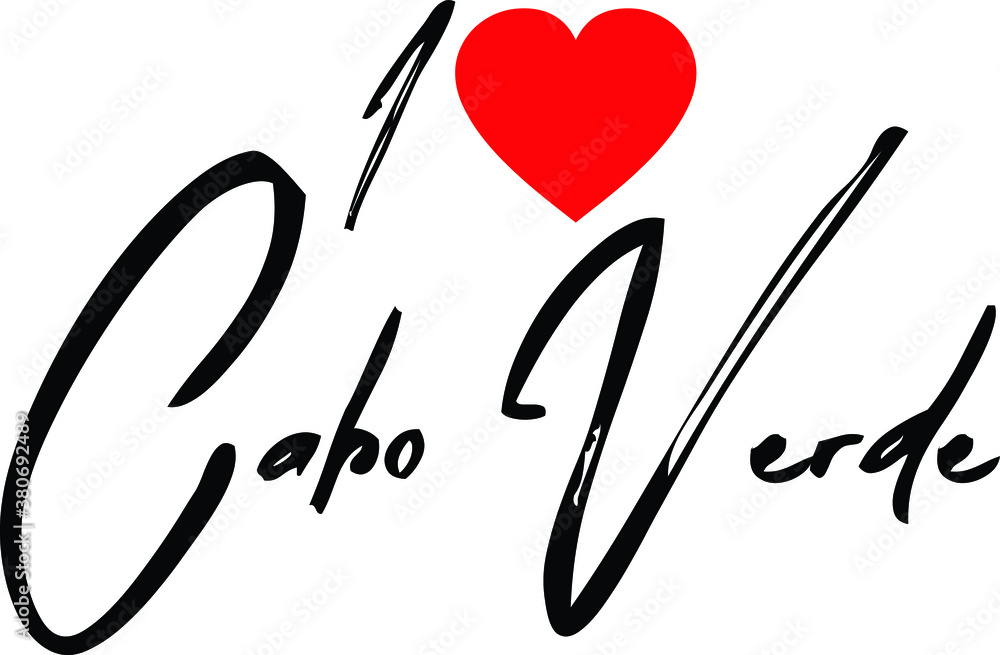 I Love Cabo Verde Country Name Handwritten Calligraphy Black Color Text
on White Background I Love Cabo Verde Country Name Handwritten Calligraphy Black Color Text
on White Background