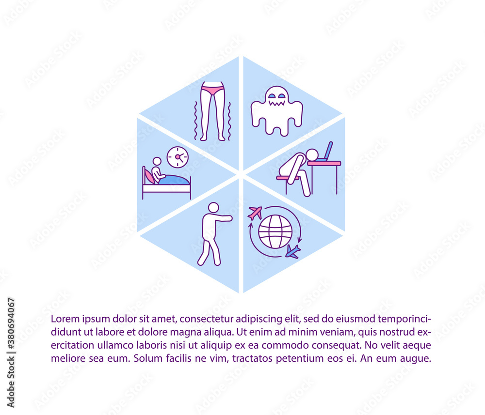Sleep Problems Concept Icon With Text Different Parasomnias And 