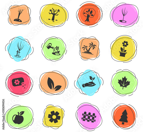 plants tools icon set