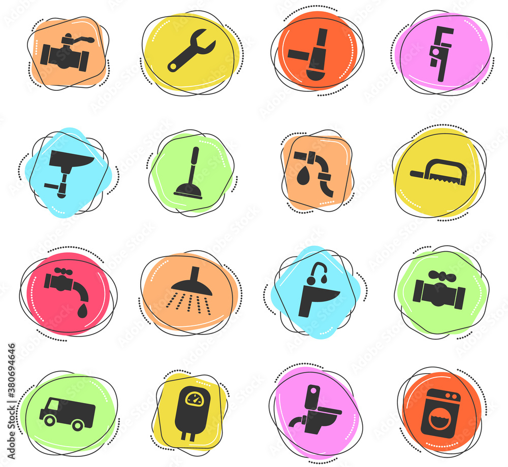 plumbing service icon set plumbing service icon set