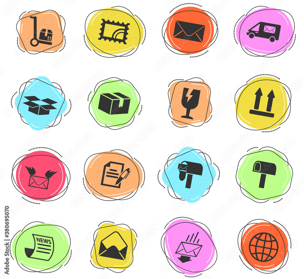 post service icon set post service icon set