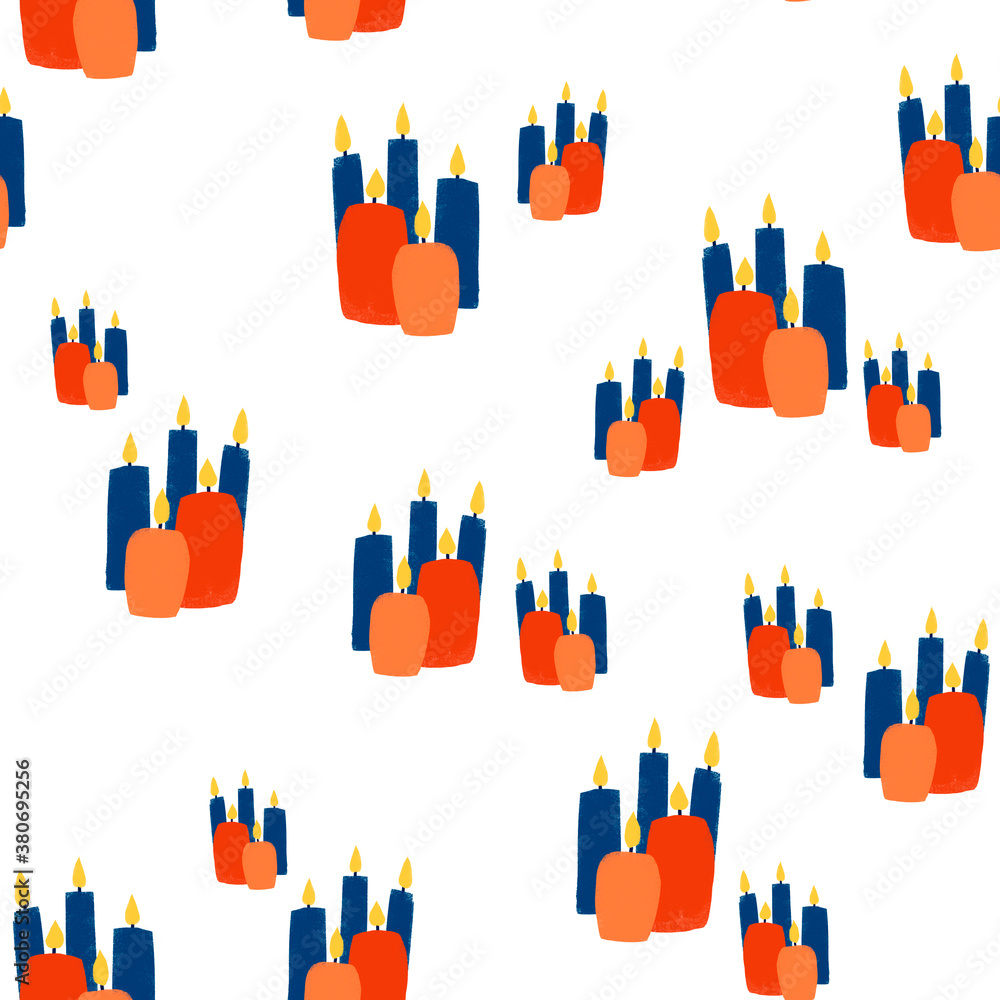 burning candles on a white background