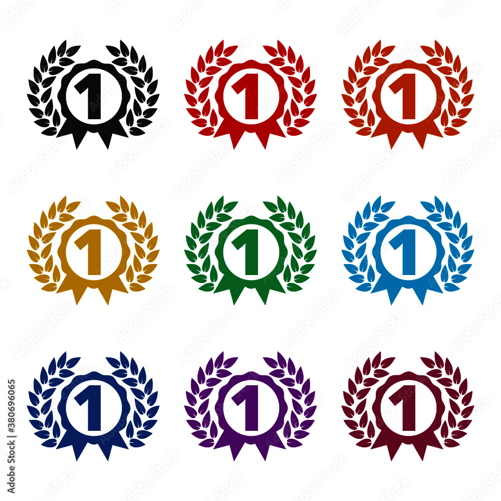 Medal with Ribbon icon, color set Medal with Ribbon icon, color set