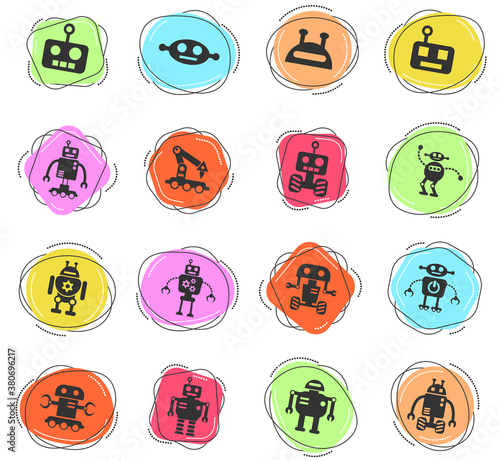 robots icon set